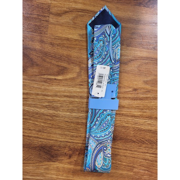 nwt countess mara Blue paisley tie Silk - Picture 3 of 3